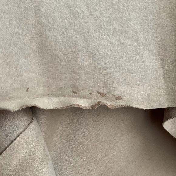 Bec + Bridge Mini Dress Vegan Leather Ruched Tuck Neutral Tan - Picture 16 of 16